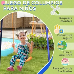 Outsunny Homcom - Columpio infantil con portería y canasta* Columpios