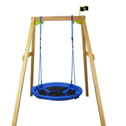 Homcom - Columpio Nido Infantil Azul y Negro