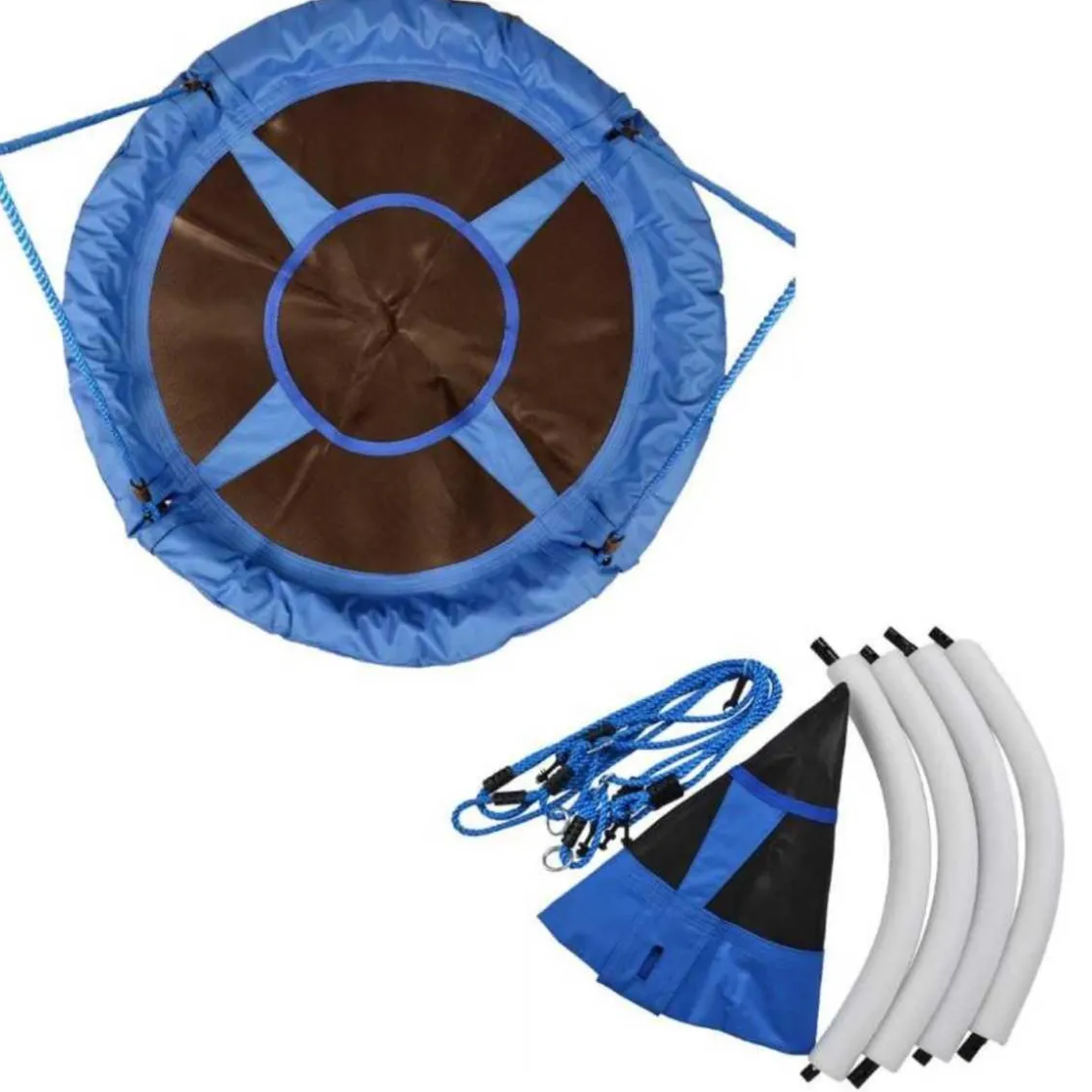 Homcom - Columpio Nido Infantil Azul y Negro