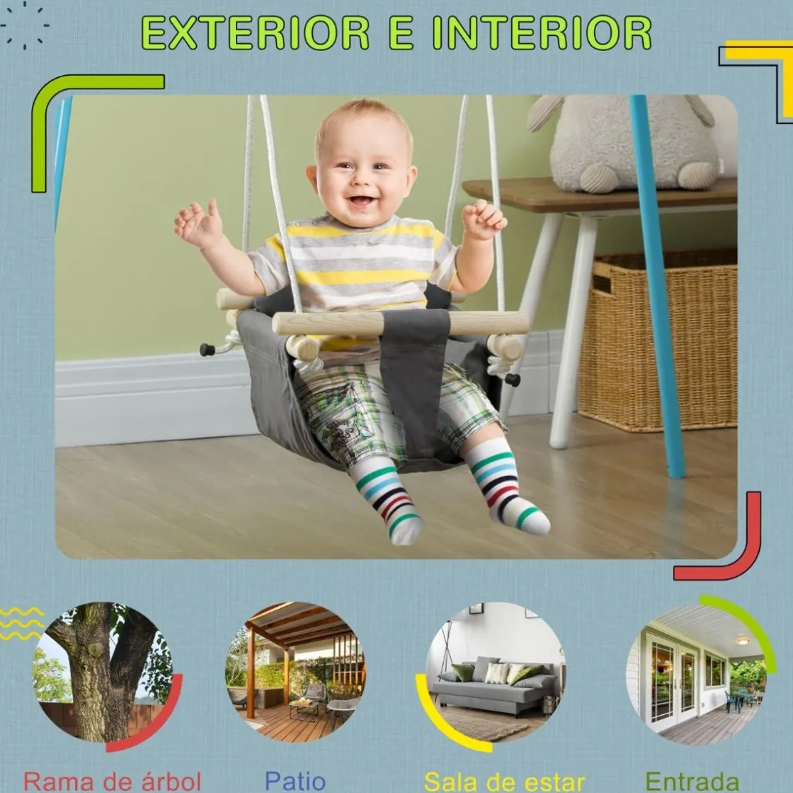 Homcom - Columpio para bebés con altura ajustable* Columpios