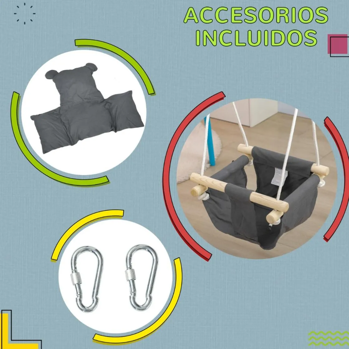 Homcom - Columpio para bebés con altura ajustable* Columpios