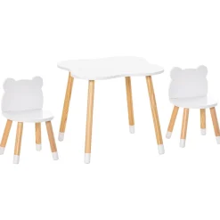 Homcom - Conjunto Mesa + 2 Sillas infantiles Madera