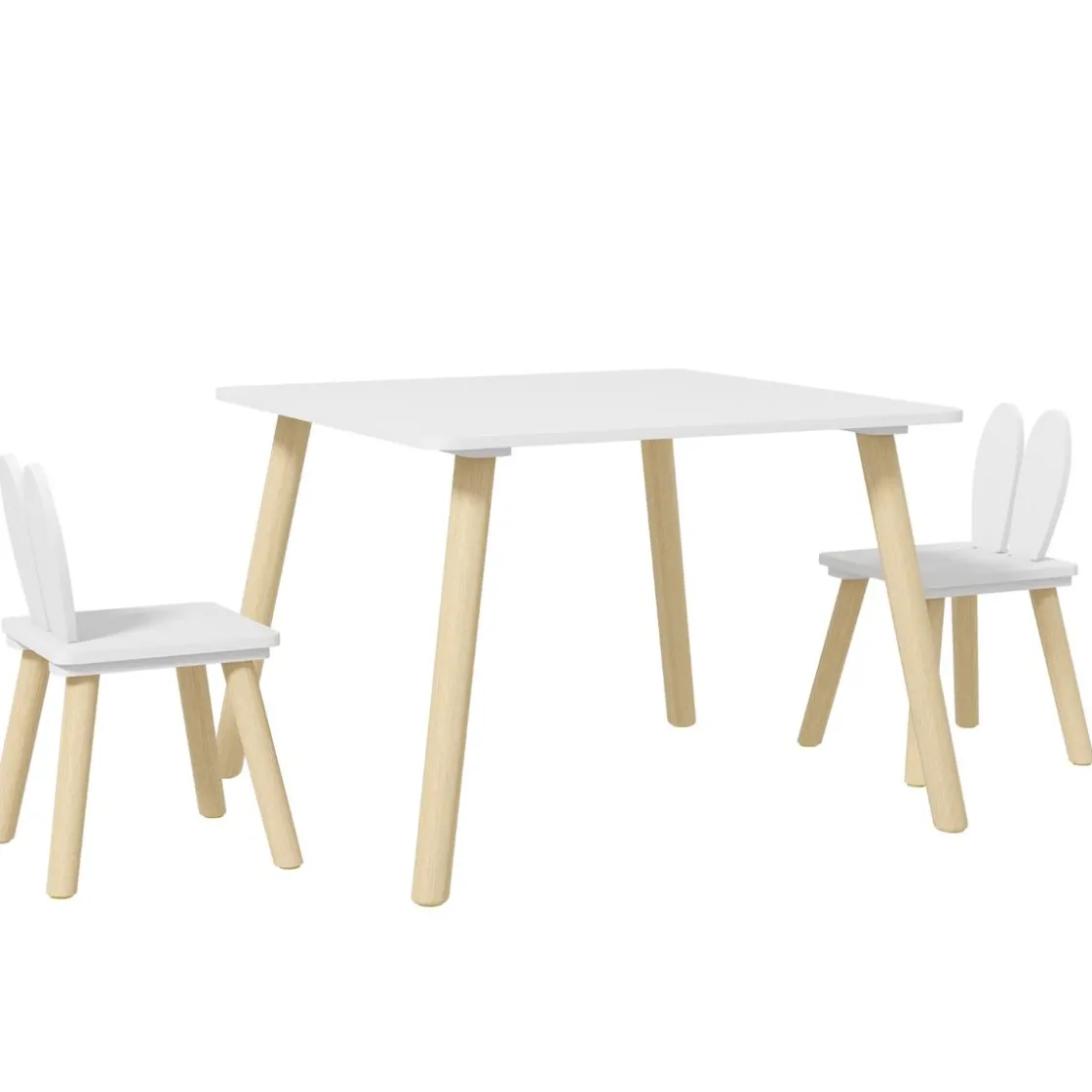 AIYAPLAY Homcom - Conjunto Mesa + 2 sillas Madera* Estilo De Vida