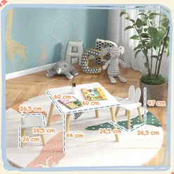 AIYAPLAY Homcom - Conjunto Mesa + 2 sillas Madera* Estilo De Vida