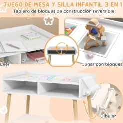 Homcom - Conjunto Mesa + silla con accesorios