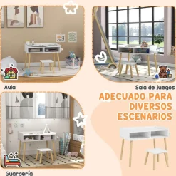 Homcom - Conjunto Mesa + silla con accesorios