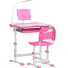 Homcom - Conjunto Pupitre reclinable + Silla Rosa* Estilo De Vida