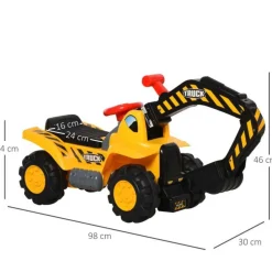 Homcom - Correpasillos 4 en 1 Excavadora Juguete* Vehículos De Batería O A Pedales