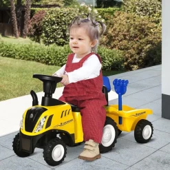 Homcom - Correpasillos Tractor con remolque