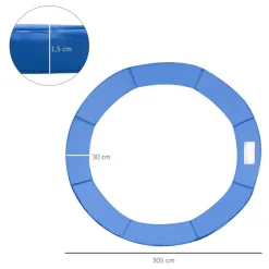 Homcom - Cubierta de protección para cama elástica Ø 305 cm azul