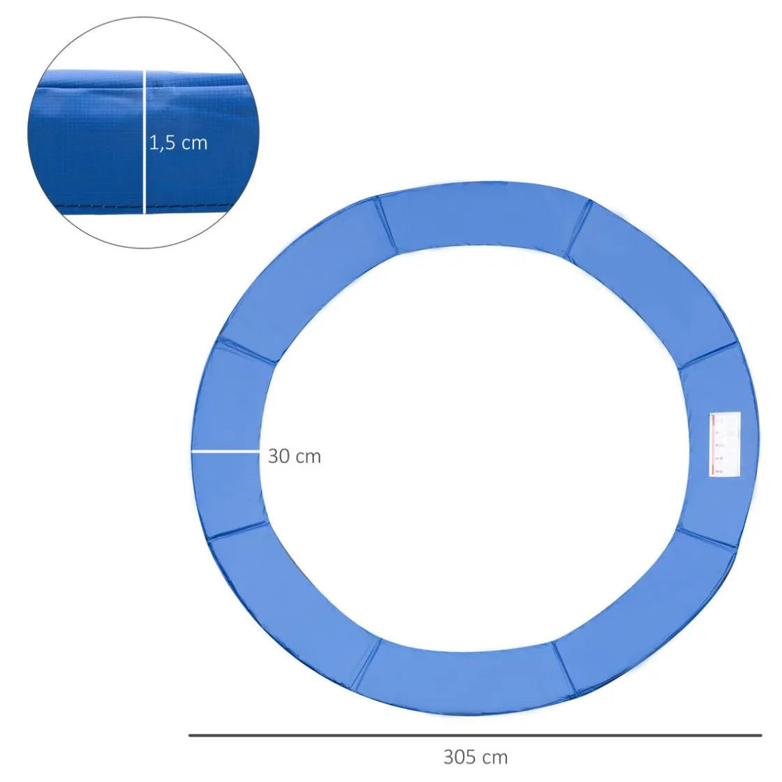 Homcom - Cubierta de protección para cama elástica Ø 305 cm azul
