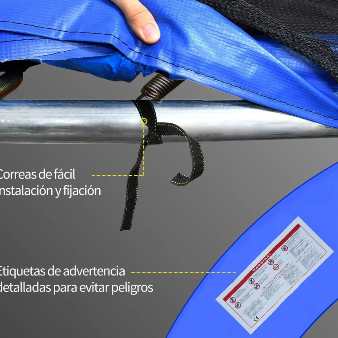 Homcom - Cubierta de protección para cama elástica Ø 305 cm azul