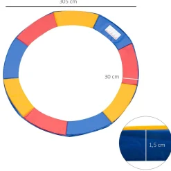 Homcom - Cubierta de protección para cama elástica Ø 305 cm multicolor* Camas Elásticas