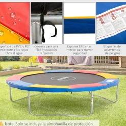 Homcom - Cubierta de protección para cama elástica Ø 305 cm multicolor* Camas Elásticas