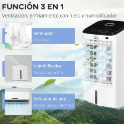 Homcom - Enfriador de Aire Portátil 3,5L