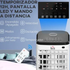 Homcom - Enfriador de Aire Portátil 3,5L