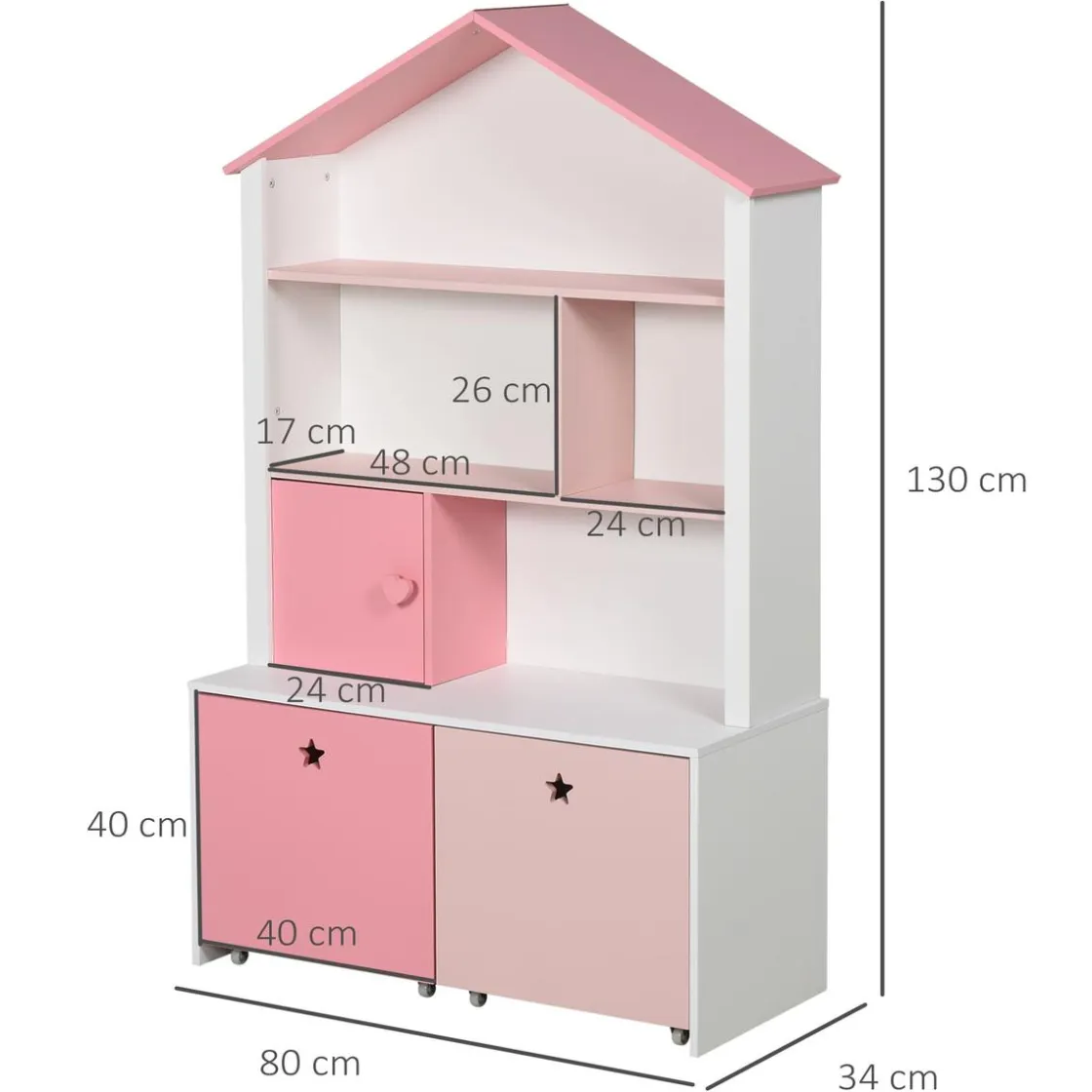 Homcom - Estantería de madera infantil