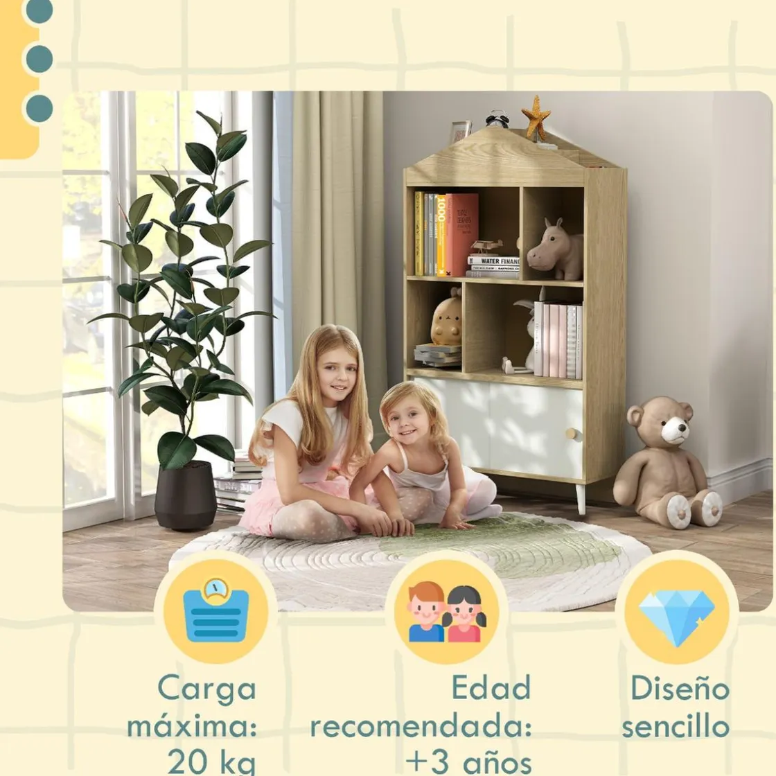 AIYAPLAY Homcom - Estantería infantil madera