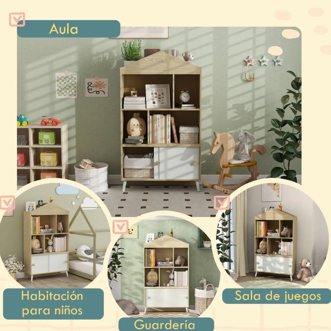 AIYAPLAY Homcom - Estantería infantil madera