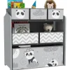 ZONEKIZ Homcom - Estantería para juguetes 6 cajas tela Gris