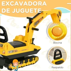 Homcom - Excavadora sin pedales con pala delantera
