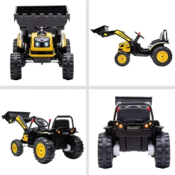 Homcom - Excavadora Tractor Vehículo de batería Amarillo* Vehículos De Batería O A Pedales