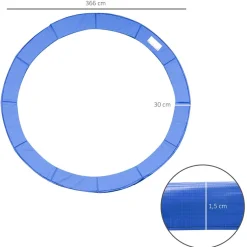 Homcom - Funda acolchada de protección borde camas elásticas 366 cm Azul* Camas Elásticas