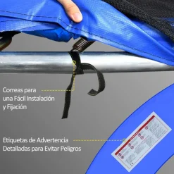 Homcom - Funda acolchada de protección borde camas elásticas 366 cm Azul* Camas Elásticas