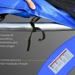 Homcom - Funda acolchada de protección borde camas elásticas 244 cm Azul