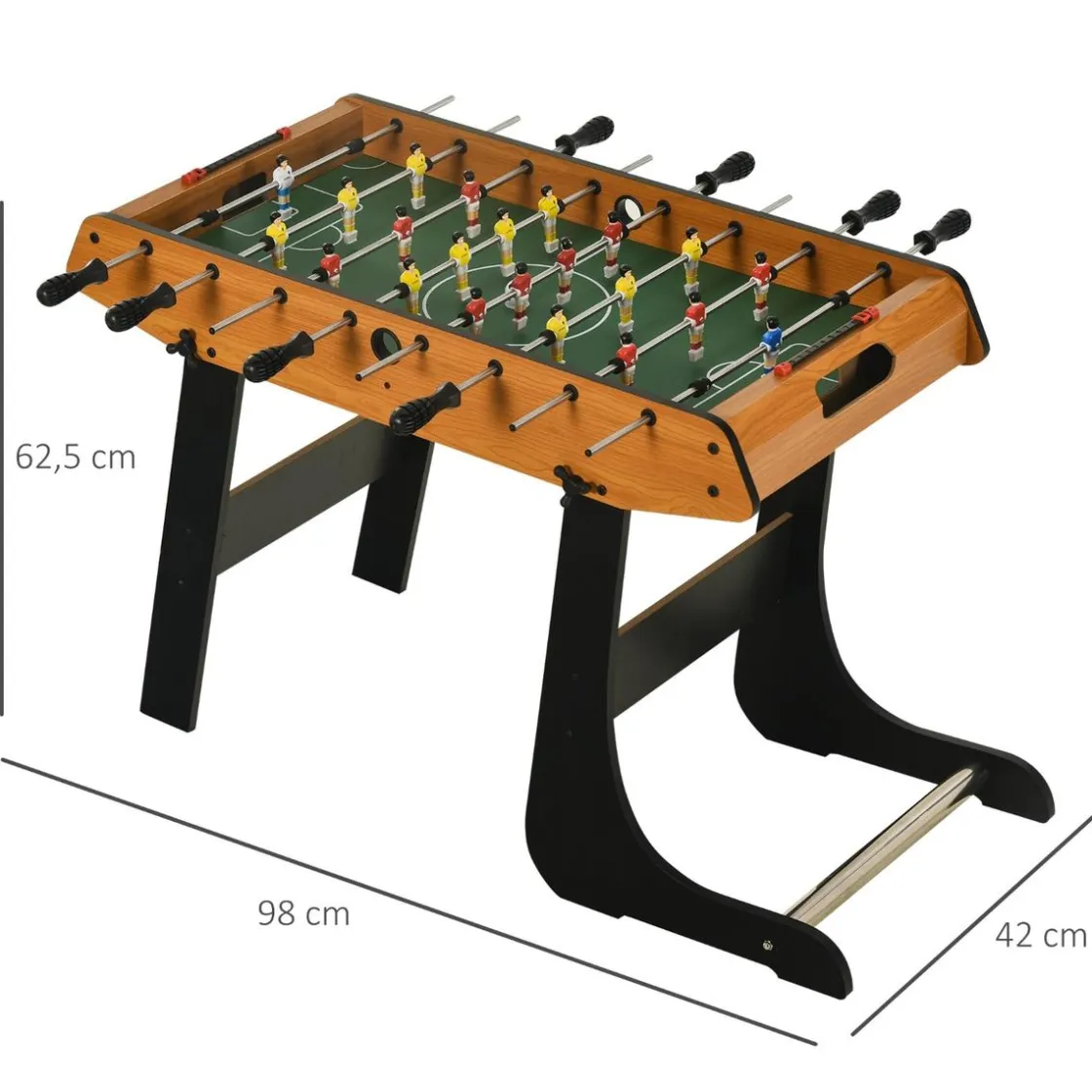 Homcom - Futbolín 22 jugadores y 2 marcadores Natural/Negro* Deportes|Futbolines