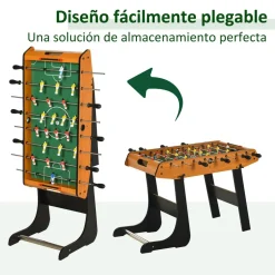 Homcom - Futbolín 22 jugadores y 2 marcadores Natural/Negro* Deportes|Futbolines