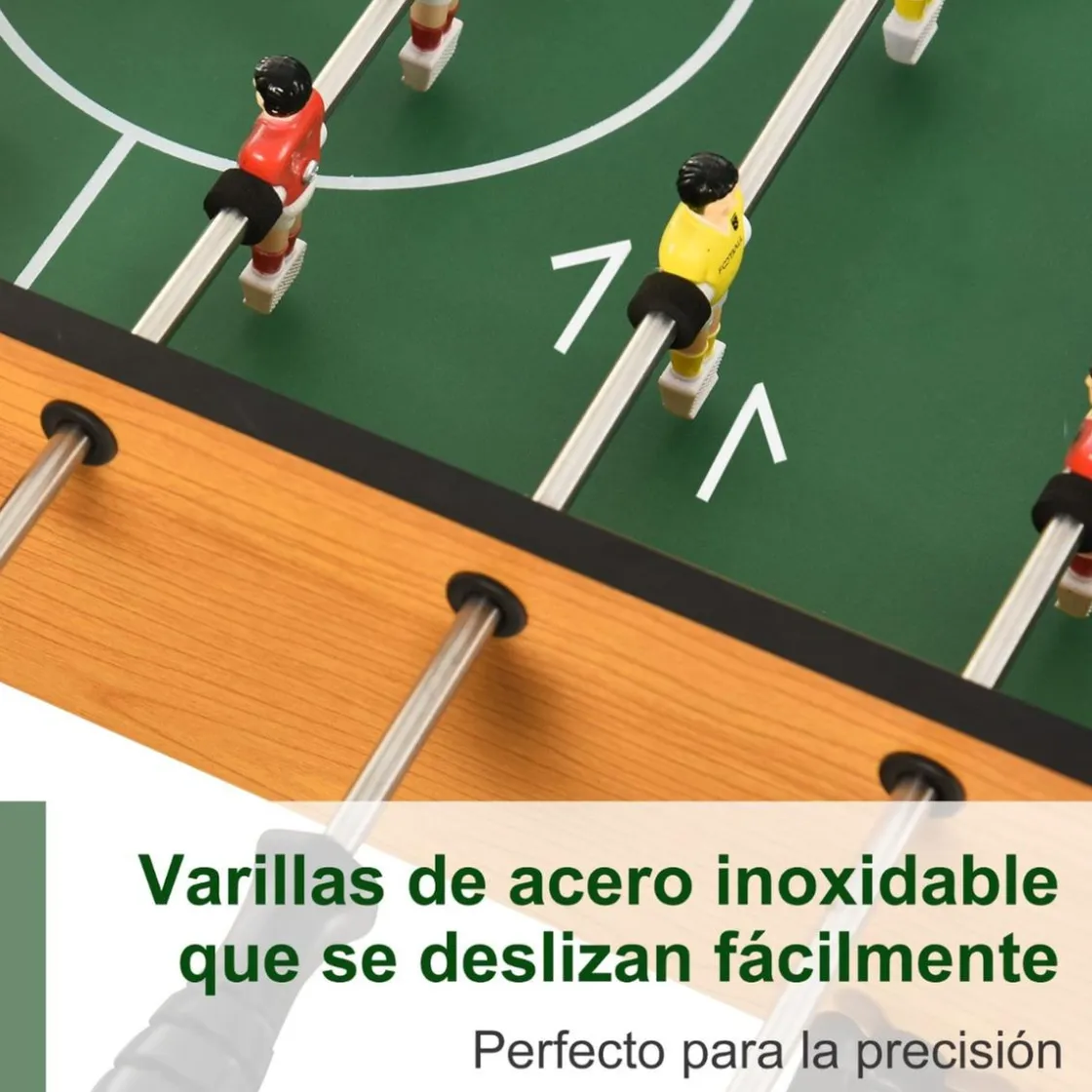 Homcom - Futbolín 22 jugadores y 2 marcadores Natural/Negro* Deportes|Futbolines