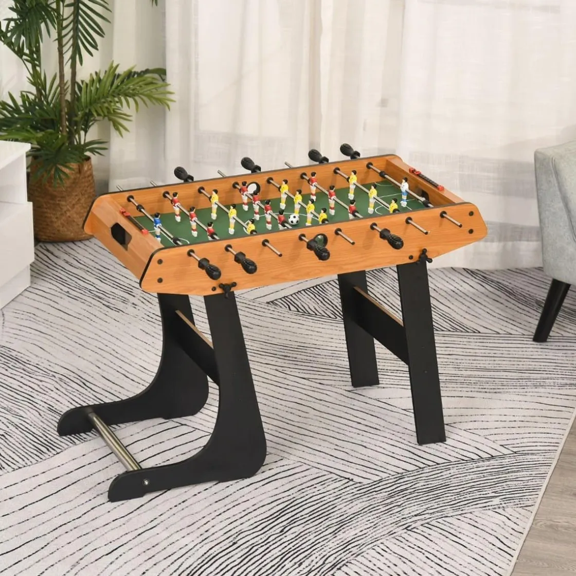 Homcom - Futbolín 22 jugadores y 2 marcadores Natural/Negro* Deportes|Futbolines