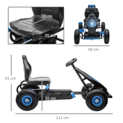 Homcom - Go Kart con pedales azul-negro* Vehículos De Batería O A Pedales