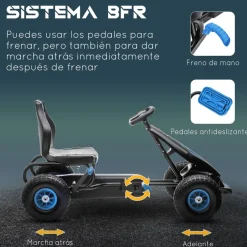 Homcom - Go Kart con pedales azul-negro* Vehículos De Batería O A Pedales