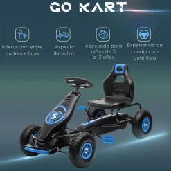 Homcom - Go Kart con pedales azul-negro* Vehículos De Batería O A Pedales