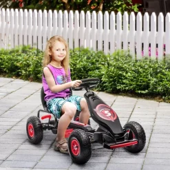 Homcom - Go Kart con pedales rojo-negro* Vehículos De Batería O A Pedales