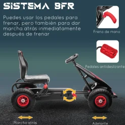 Homcom - Go Kart con pedales rojo-negro* Vehículos De Batería O A Pedales