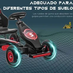 Homcom - Go Kart con pedales rojo-negro* Vehículos De Batería O A Pedales