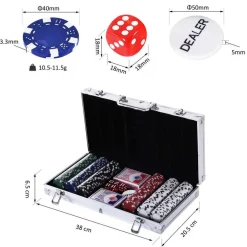 Homcom - Juego de Póker con 300 Fichas* Juegos Y Puzzles|Friki Zone