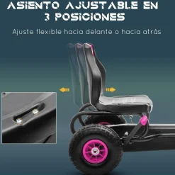 Homcom - Kart de pedales Negro/Rosa* Vehículos De Batería O A Pedales