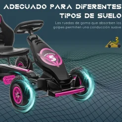 Homcom - Kart de pedales Negro/Rosa* Vehículos De Batería O A Pedales