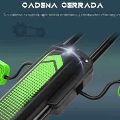 Homcom - Kart de pedales Negro/Verde