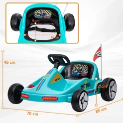 AIYAPLAY Homcom - Kart eléctrico Azul con luz y música