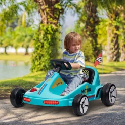 AIYAPLAY Homcom - Kart eléctrico Azul con luz y música