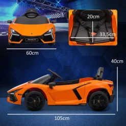 AIYAPLAY Homcom - Lamborghini Revuelto eléctrico Naranja con mando