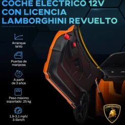 AIYAPLAY Homcom - Lamborghini Revuelto eléctrico Naranja con mando
