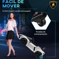 AIYAPLAY Homcom - Lamborghini Revuelto eléctrico Blanco con mando