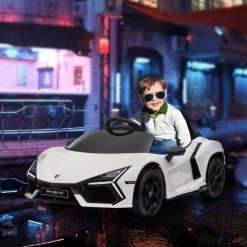 AIYAPLAY Homcom - Lamborghini Revuelto eléctrico Blanco con mando