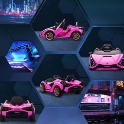 Homcom - Lamborghini SIAN eléctrico rosa